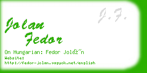 jolan fedor business card